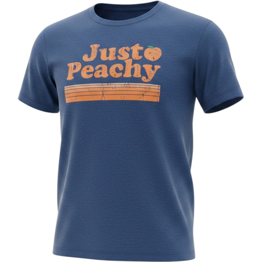 Just Peachy Graphic T-Shirt XL Blue Heathered Retro Short Sleeve Tee
Unisex - Picture 1 of 8